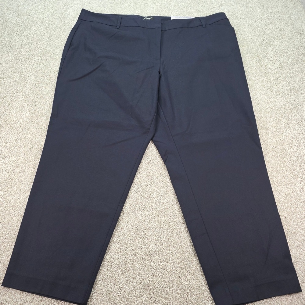 Liz Claiborne Emma Ankle Pants 20W Navy Blue Secretly Slimming Career Classic